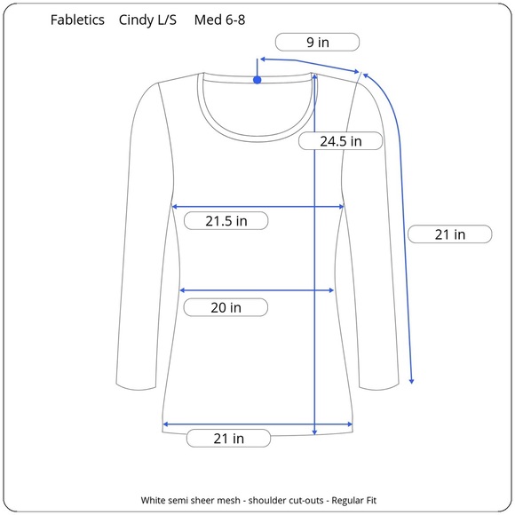 Fabletics Cindy White Mesh Long Sleeve - Med - Picture 12 of 12